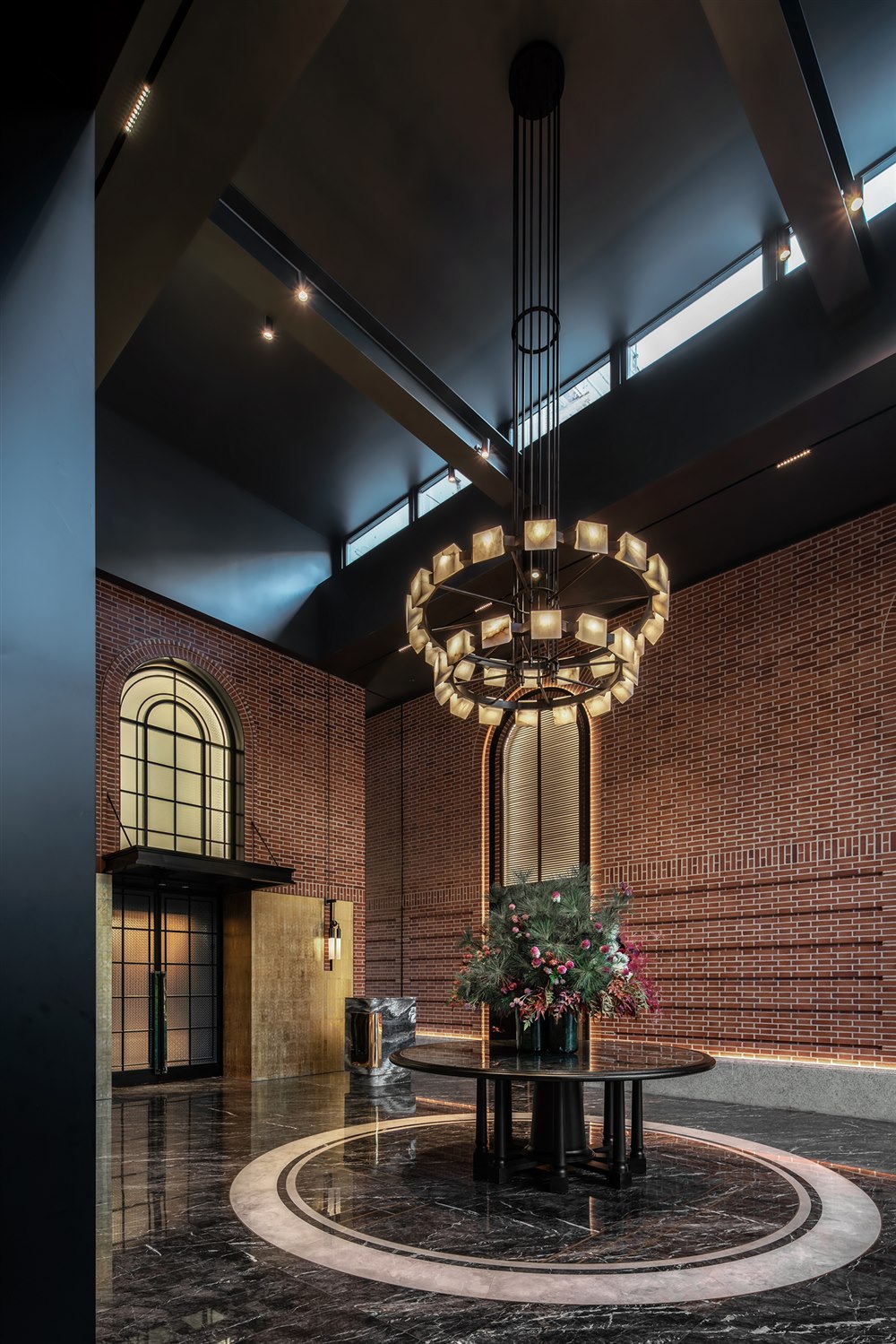 Private villa and club interior with custom lighting and furnishings.
